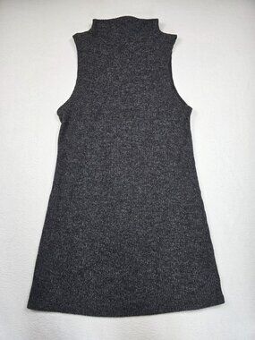 Sleeveless Charcoal Gray Knit Turtleneck Sweater Dress Double Zero Size L Minima